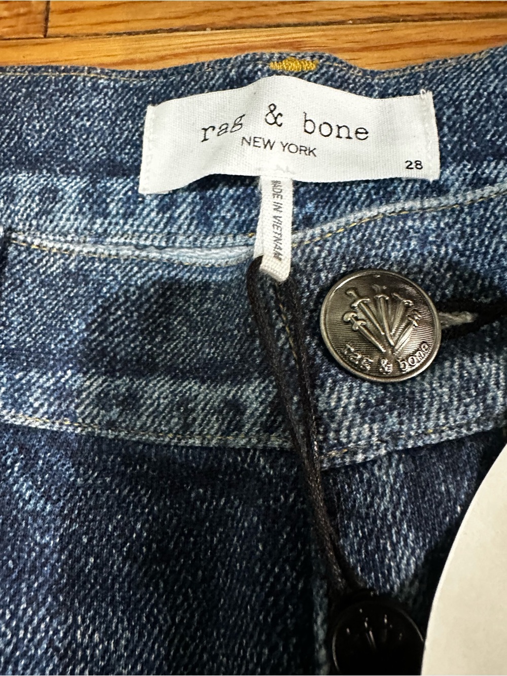 rag & bone Wide Leg Denim Jeans in Medium Blue - Picture 4 of 10